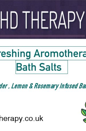 Refreshing aromatherapy magnesium bath salts with organic lavender, lemon, and rosemary essential oils